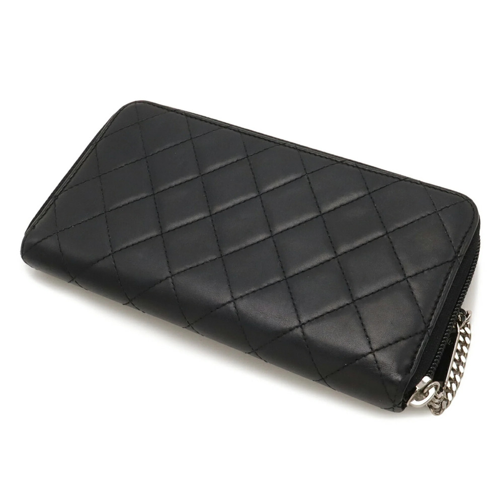 CHANEL Authentic Black Leather Logo Wallet - Picture 3 of 10
